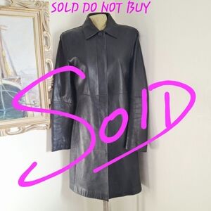 Y2K Vintage Soft Lambskin Leather Black Jacket/Coat Womens Size 7/8 Biker Grunge